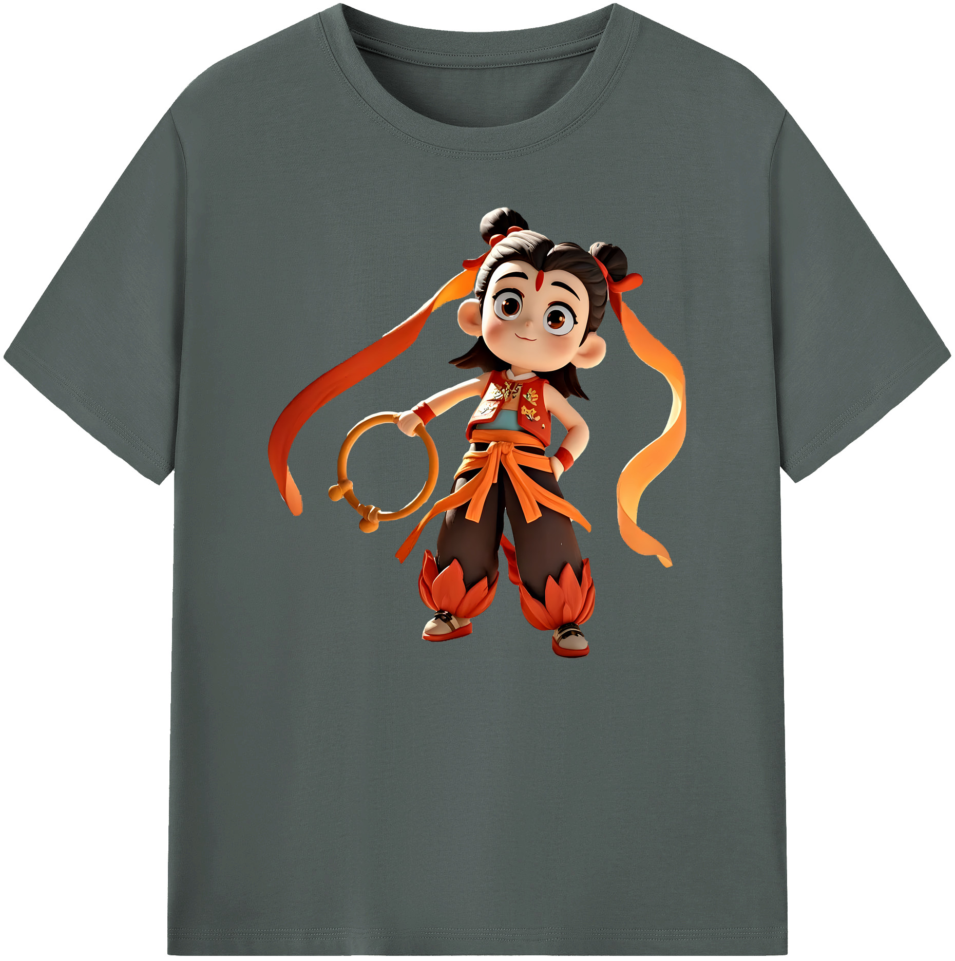 （画像用） Ne Zha 2 ナタ 魔童の大暴れ 綿100％ メンズ半袖Tシャツ｜肌触りやわらか＆通気性
